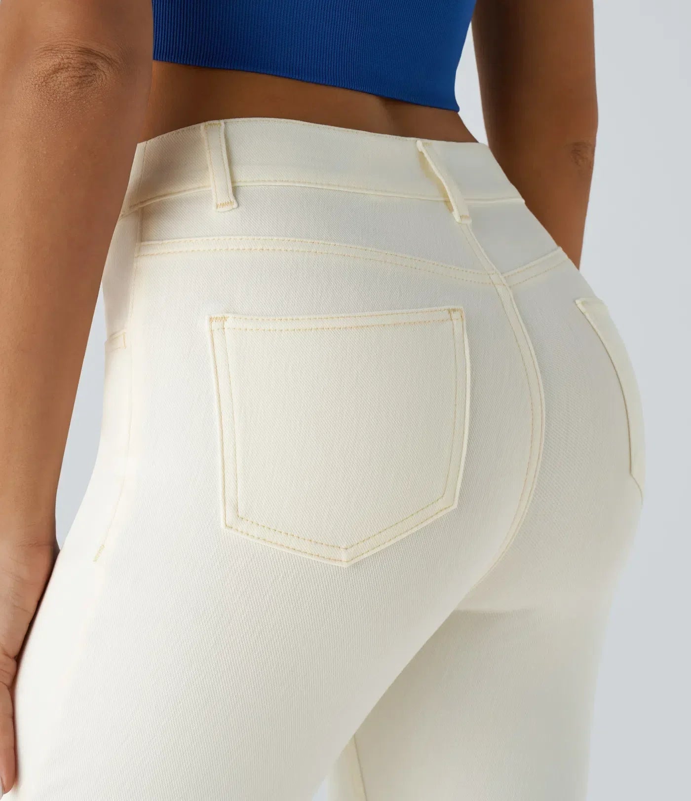 Elastiska och bekväma byxor med hög midja/Elastische & Comfortabele Broek Met Hoge Taille
