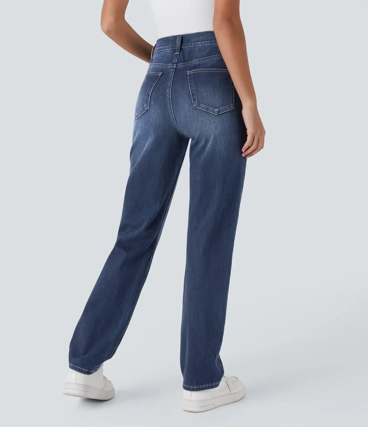 Elastiska och bekväma byxor med hög midja/Elastische & Comfortabele Broek Met Hoge Taille