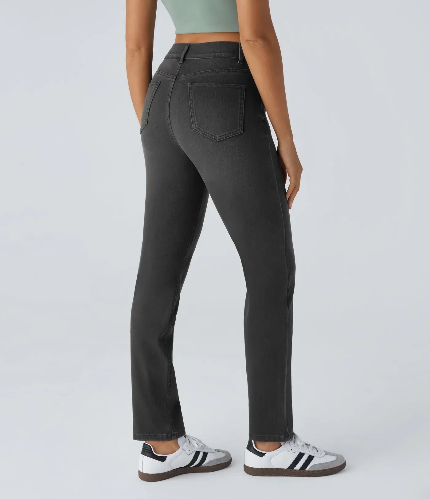 Elastiska och bekväma byxor med hög midja/Elastische & Comfortabele Broek Met Hoge Taille