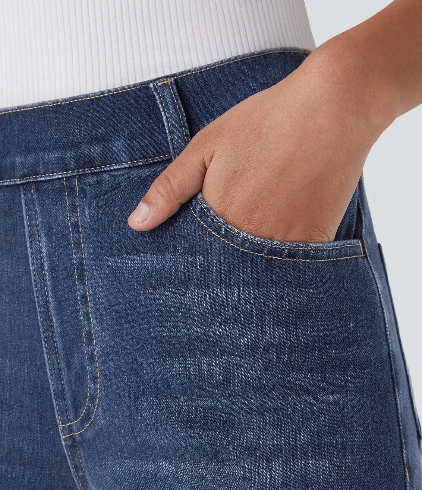 Elastiska och bekväma byxor med hög midja/Elastische & Comfortabele Broek Met Hoge Taille