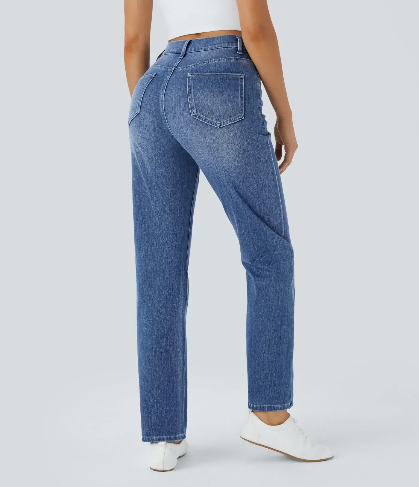 Elastiska och bekväma byxor med hög midja/Elastische & Comfortabele Broek Met Hoge Taille
