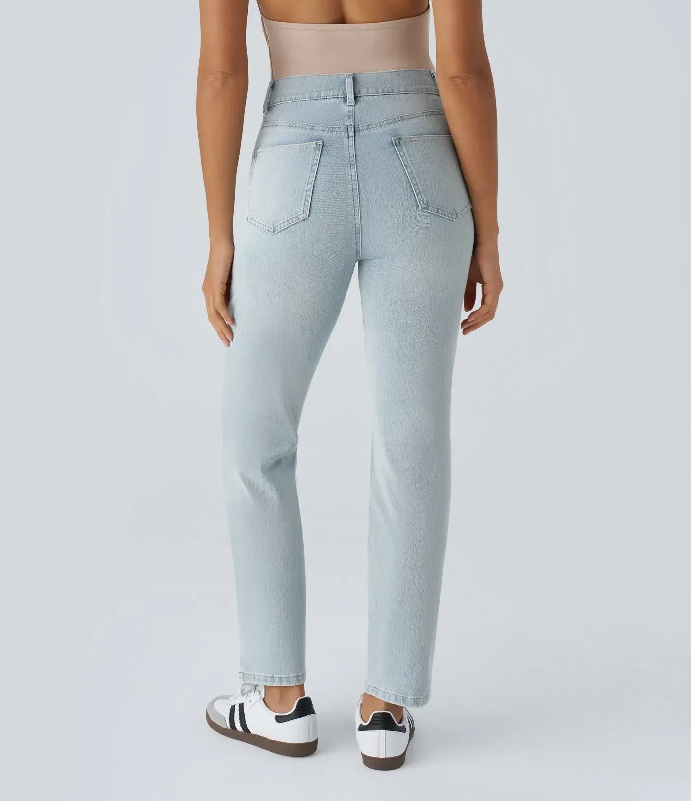 Elastiska och bekväma byxor med hög midja/Elastische & Comfortabele Broek Met Hoge Taille