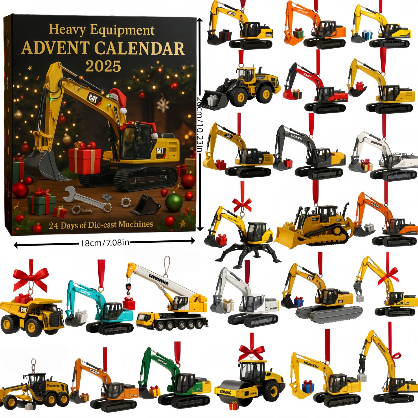Schwermaschinen-Adventskalender 2025 - 24 geformte Maschinen